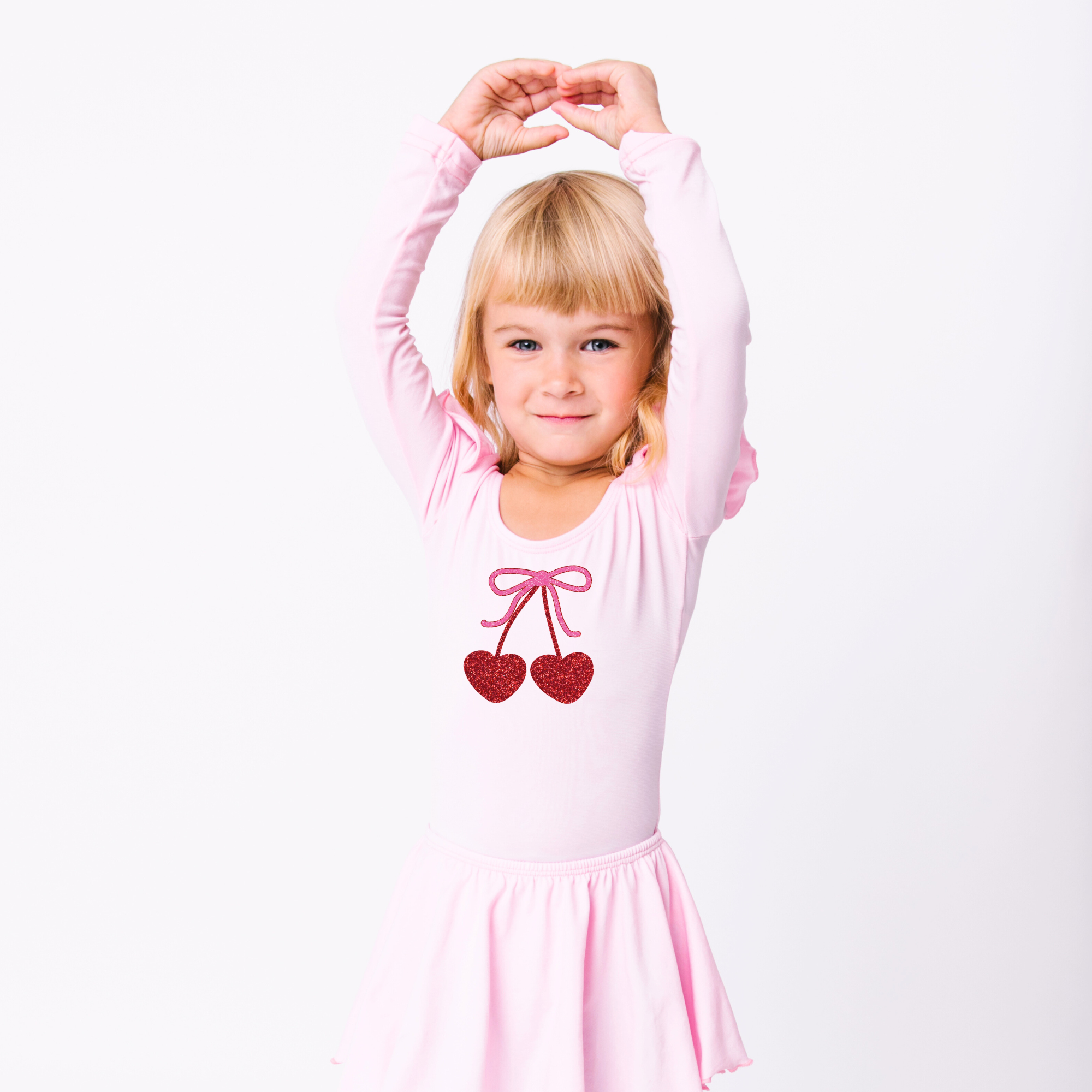 Bow_Cherry_Single_RLS_-_Model.png Cherry Print Leotard for Baby, Toddler and Girls