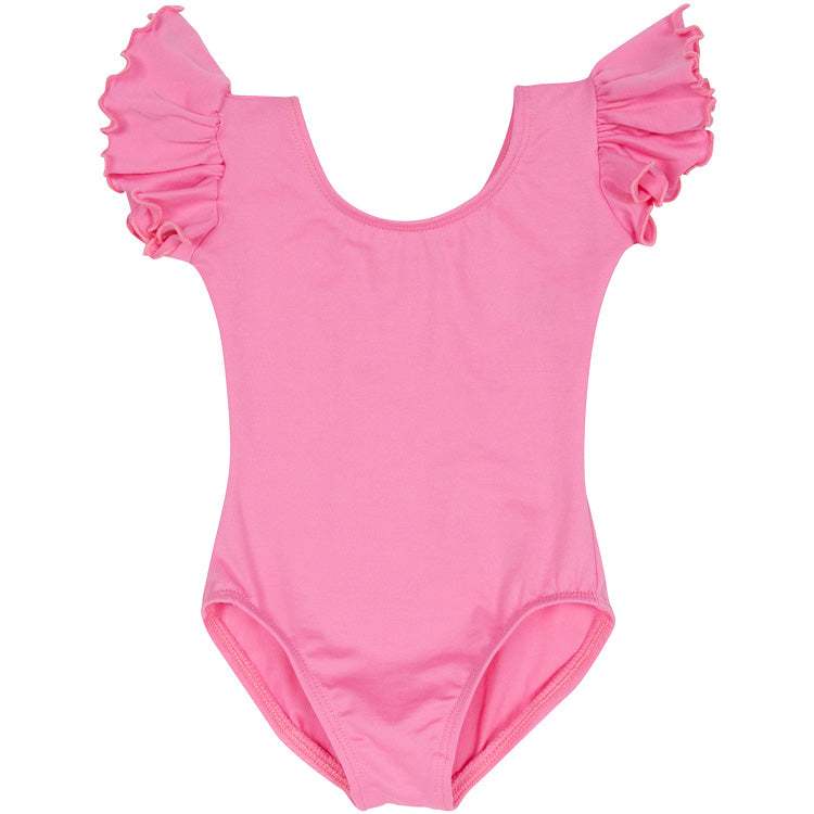 BrightPinkFLS_zoom.jpg Bright Pink Flutter Sleeve Leotard & Bodysuit