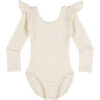 CopyofIvoryRLS_1200.jpg Final Sale: Ruffle Long Sleeve Leotard