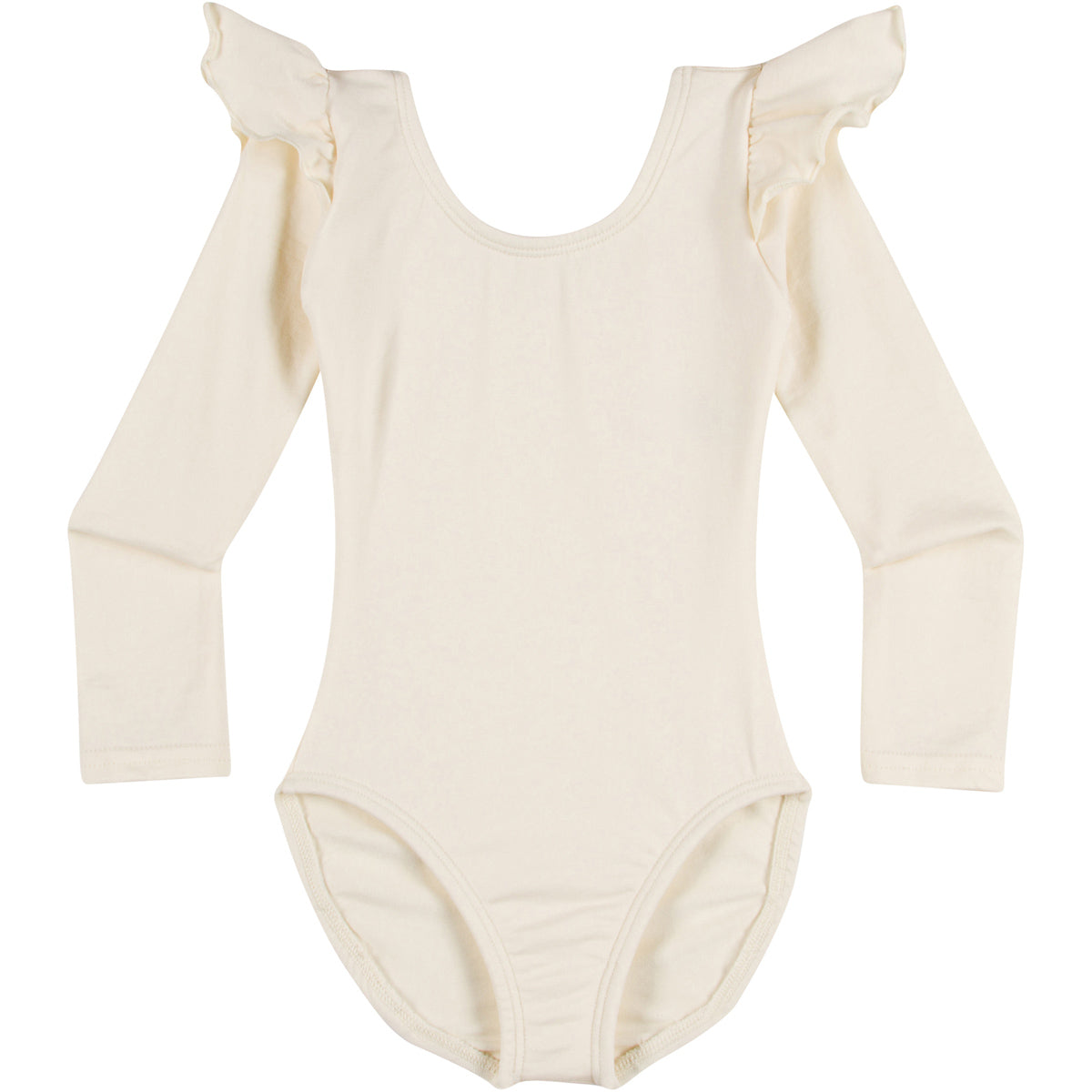 CopyofIvoryRLS_1200.jpg Final Sale: Ruffle Long Sleeve Leotard