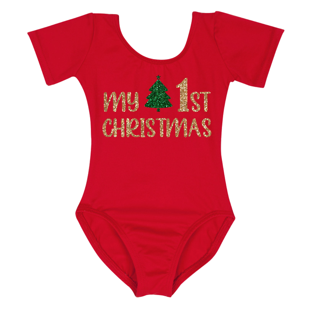 MyFirstChristmas-RedShortSleeve.png My First Christmas Leotard