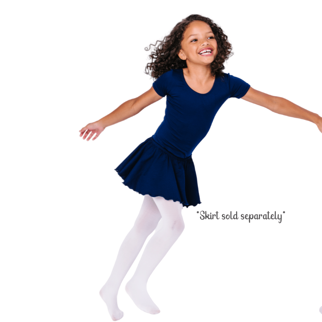 Navy Blue Short Sleeve Leotard