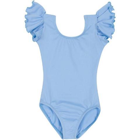 Photo01_zoom.jpg Light Blue Leotard with Flutter/Ruffle Short Sleeve for Toddler & Girls