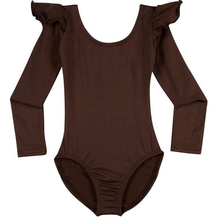 Photo06_750_e1324990-1524-477a-b4eb-a5bde32c6585.jpg Brown Long Sleeve Leotard with Ruffles