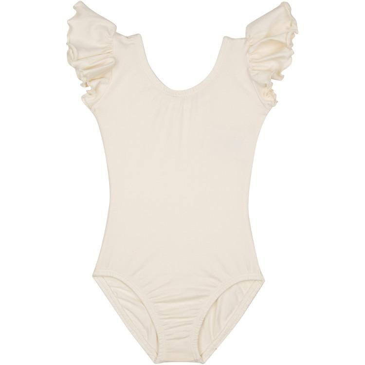 Ivory Flutter Sleeve Leotard & Bodysuit