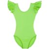 Photo12_750.jpg Lime Green Leotard with Flutter/Ruffle Short Sleeve for Toddler & Girls