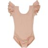 Photo12_zoom.jpg Nude/Beige Leotard with Flutter/Ruffle Short Sleeve for Toddler & Girls