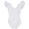 Photo13_zoom_c99adc66-d469-41ce-a165-434f22a49fc2.jpg White Lined Leotard with Flutter/Ruffle Short Sleeve for Toddlers & Girls