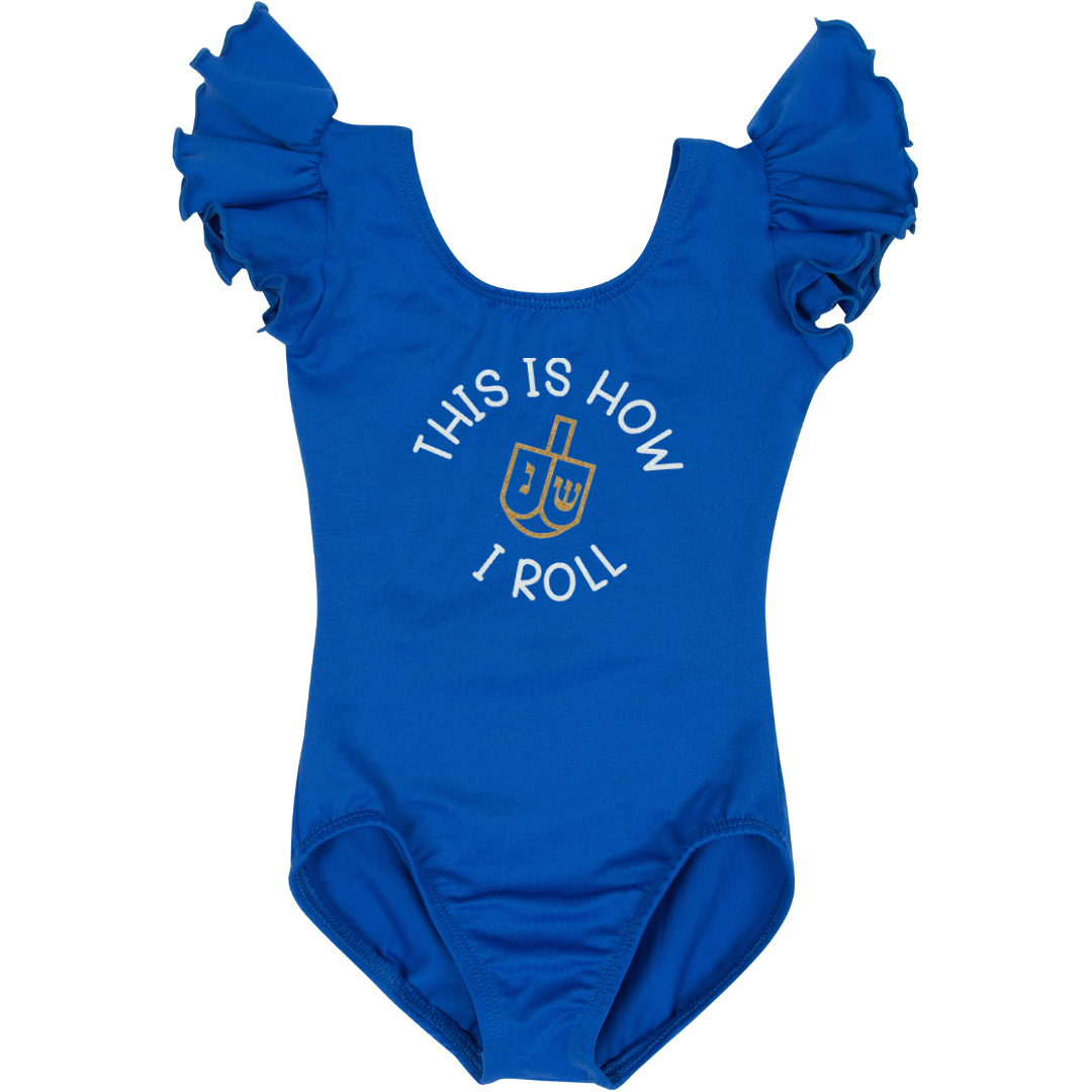 Roll_-RBL_FLS.png This Is How I Roll Hanukkah Leotard | Royal Blue