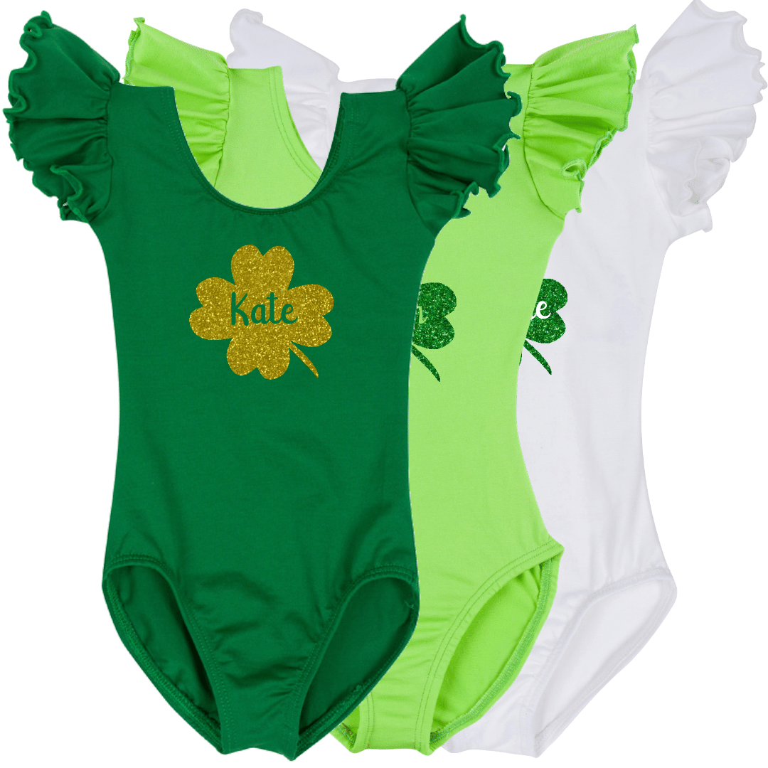baby_girl_st_patricks_day_personalized_outfit.png St. Patrick's Day Personalized Shamrock Leotard