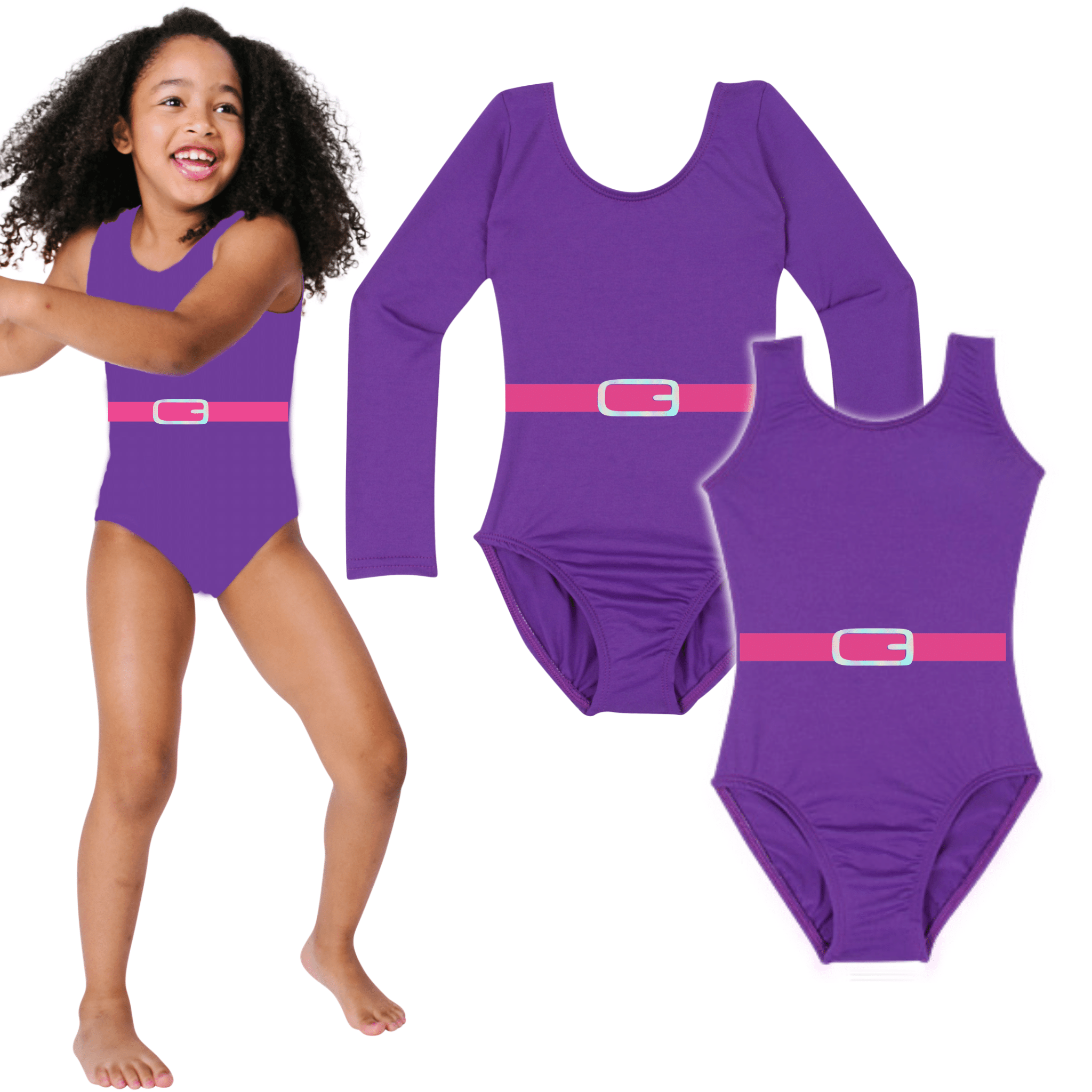 fitnessleotardcostumekids.png 1980's Work Out Girl Leotard Costume - Purple