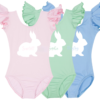 personalizedbunny2.png Little Cottontail Personalized Leotard with Flutter/Ruffle Short Sleeve for Toddler & Girls