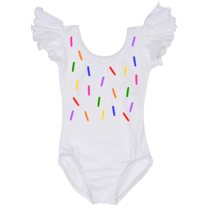 sprinkles_birthday_leotard.png Flutter Sleeve Sweet Sprinkles Leotard