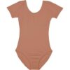Suntan Short Sleeve Leotard for Toddler & Girls